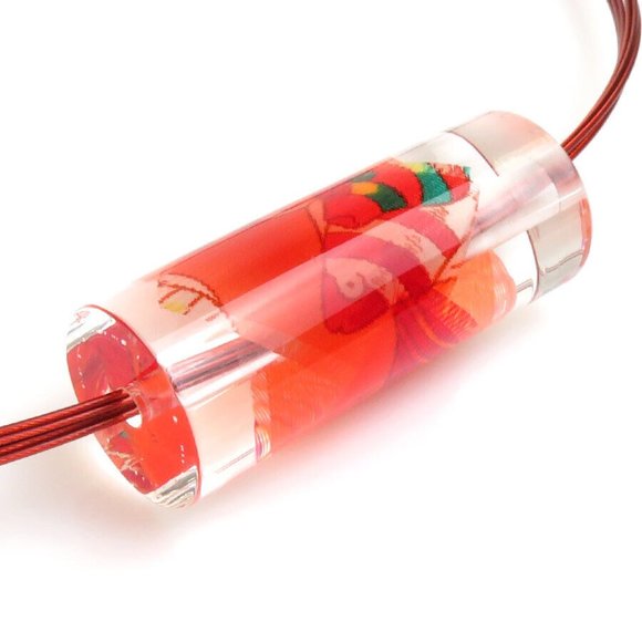 Auth HERMES BIJOUTERIE FANTAISE Pendant Necklace Red Resin - e56943a - Picture 10 of 16
